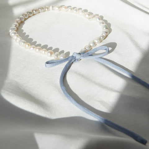 Ribbon & Pearl Fling Necklace