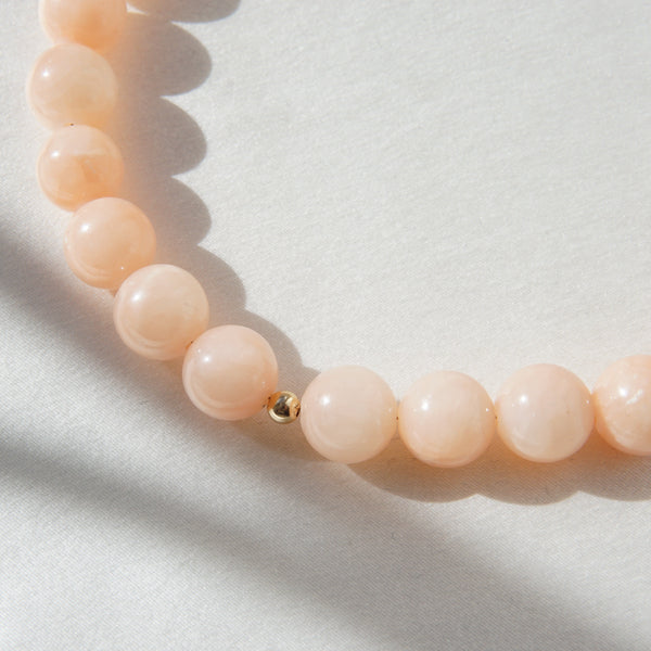 Blushing Peach Pearl Necklace