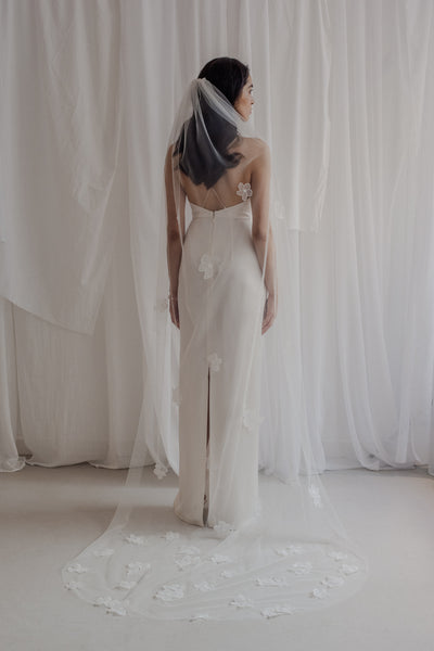 Long Floral Veil " Paris"