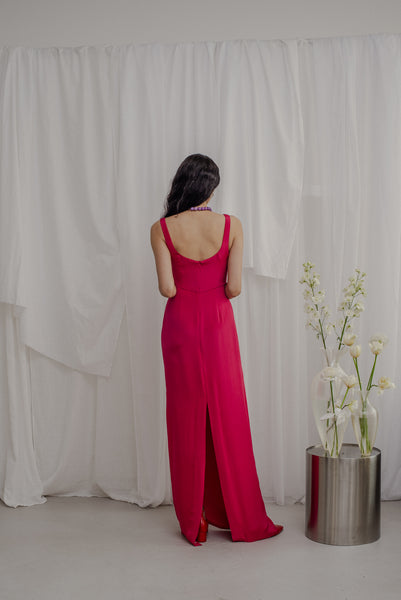 Rosa Seidenkleid „Monia“