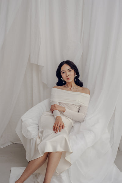 Off-Shoulder Jersey-Top „Maki“