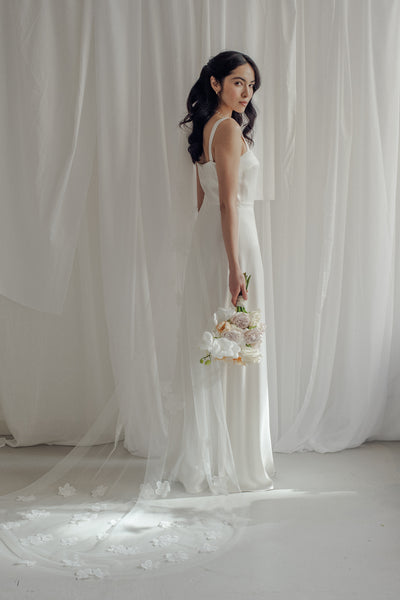 Long Floral Veil " Paris"