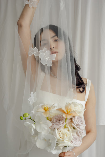 Long Floral Veil " Paris"