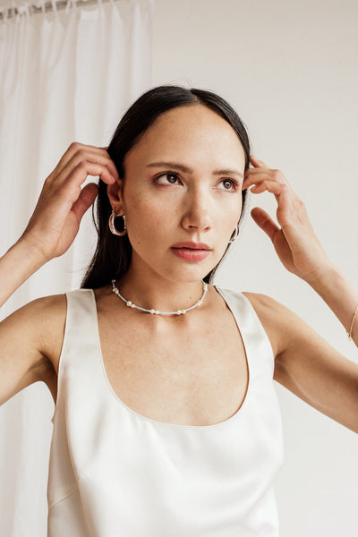 White silk top "Kali"