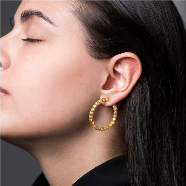 Chunky Bead Creole Earrings Gold – Lilly Ingenhoven
