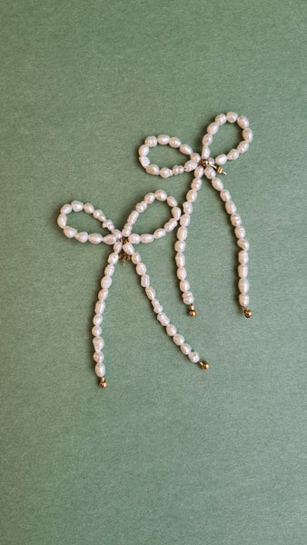 Pearly Bow Earrings
