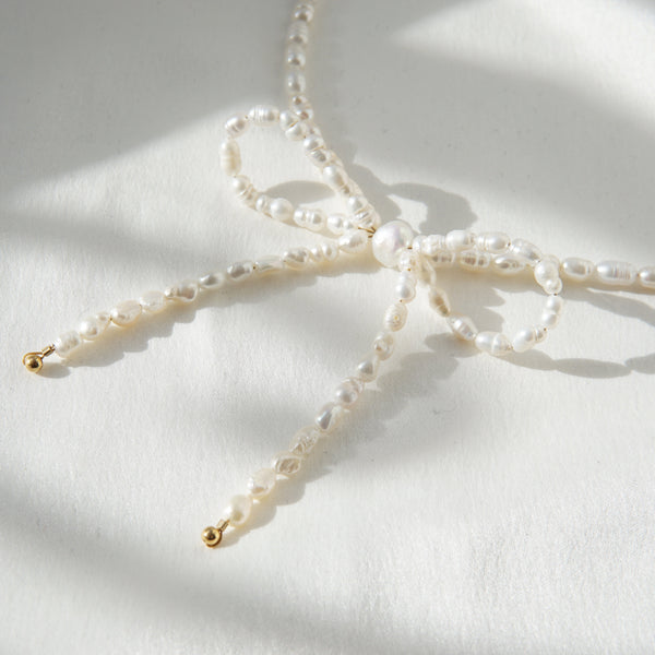 Pearl Bow Necklace