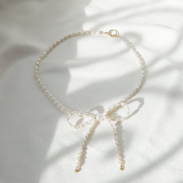 Pearl Bow Necklace