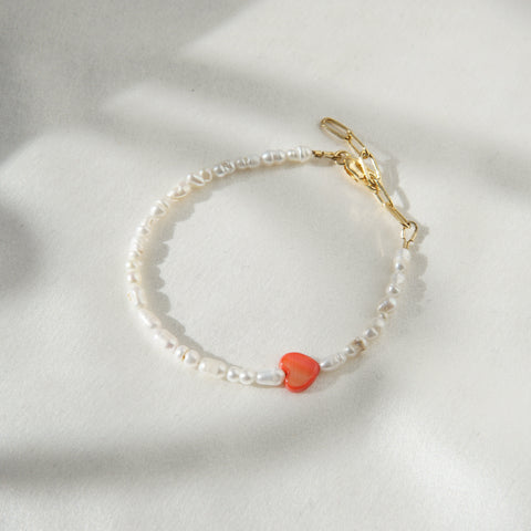 Perlen mit Herz Armband