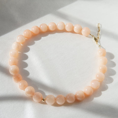 Blushing Peach Pearl Necklace