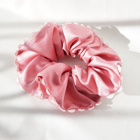 Colorful Upcycling Scrunchies with decorative trim