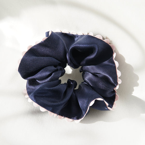 Colorful Upcycling Scrunchies with decorative trim