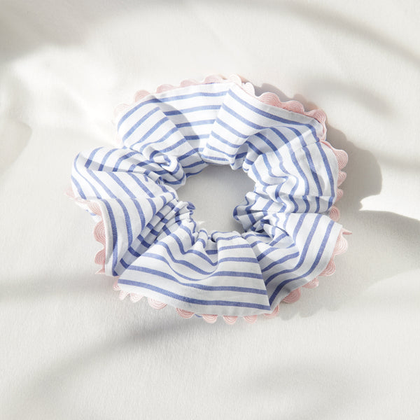 Colorful Upcycling Scrunchies with decorative trim