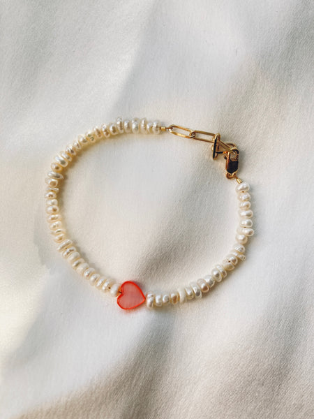 Perlen mit Herz Armband