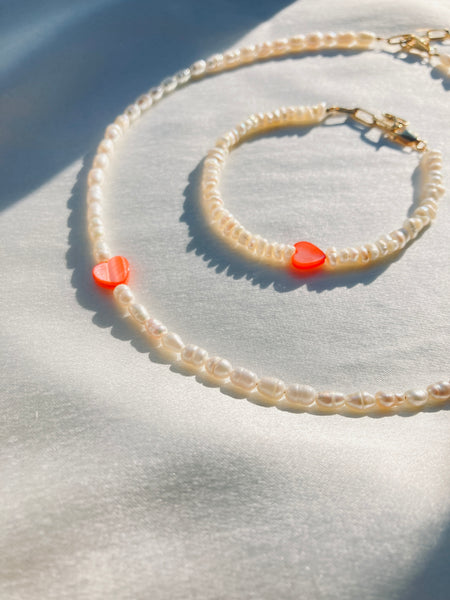 Pearls with heart Bracelet