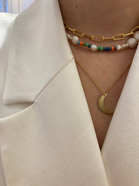 Elegante goldene Gliederkette Halskette für Brautmode und festliche Anlässe