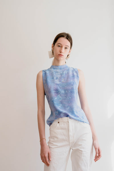 Hand Dyed Silk Top "Juana" Ocean