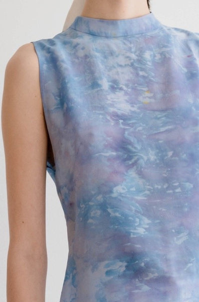 Hand Dyed Silk Top "Juana" Ocean