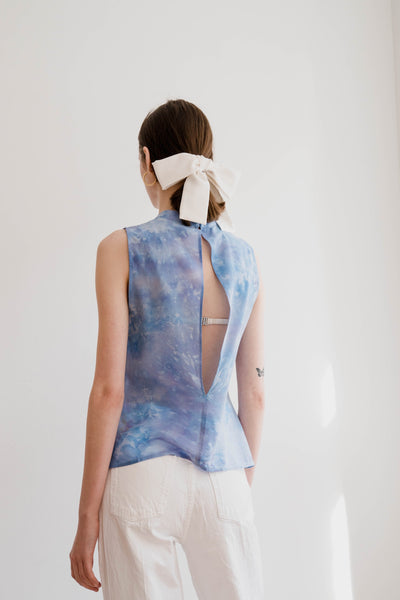 Hand Dyed Silk Top "Juana" Ocean